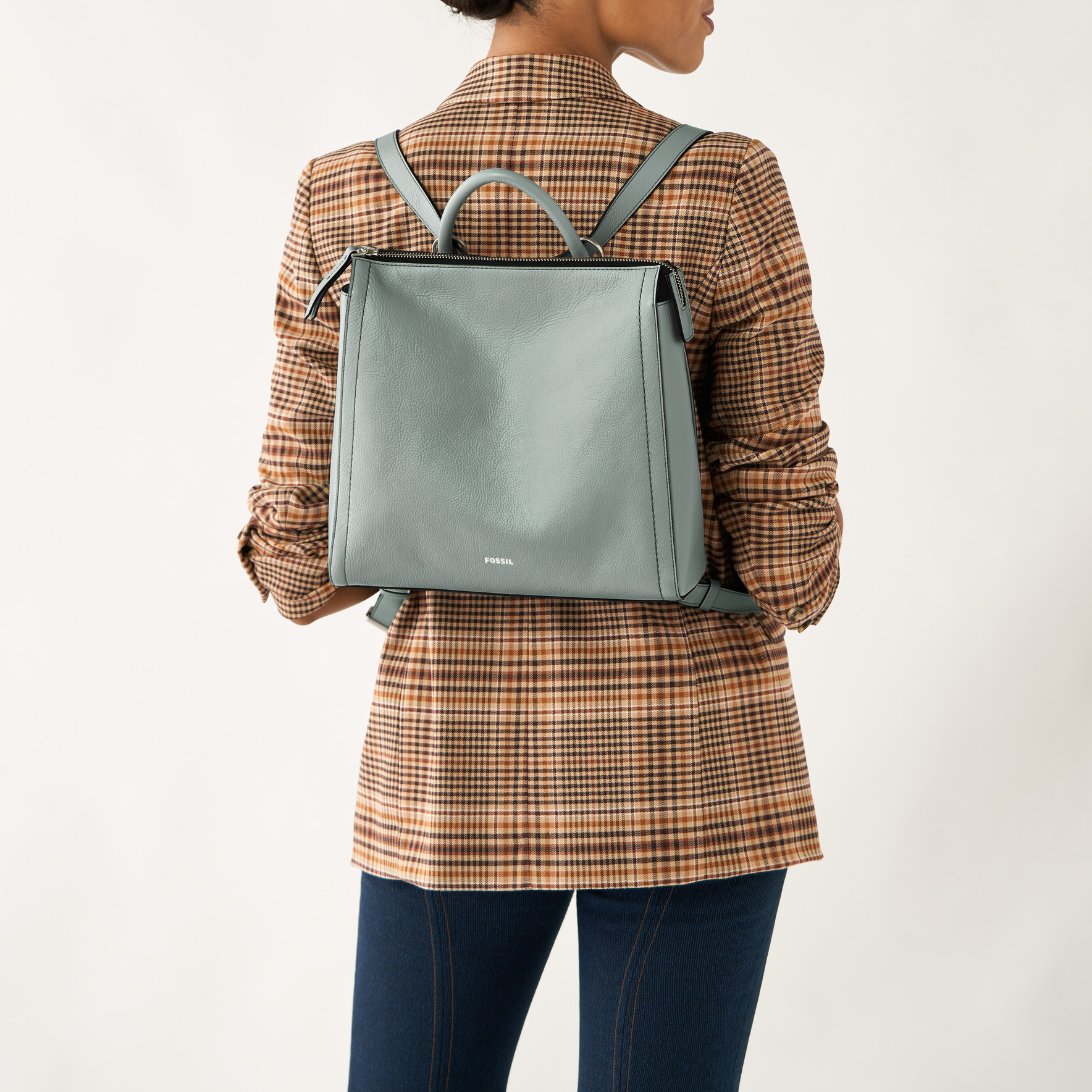Fossil Parker- Woman’s Mini Convertible Backpack-smokey blue leather Fossil - Brandclub - Fossil Women main image 4