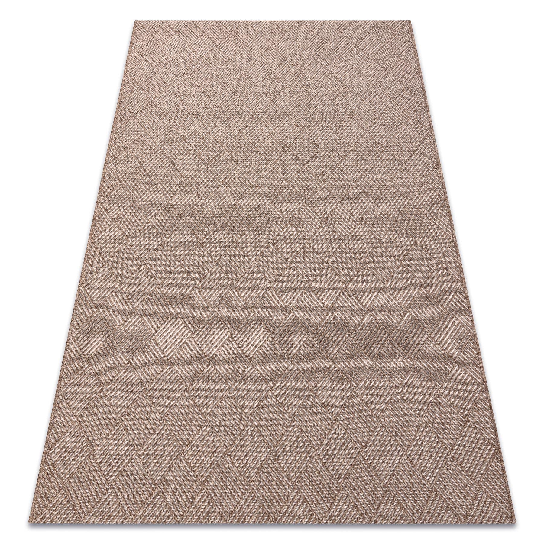 Dywan House SISAL 40350 diamenty, płasko tkany, efekt wełny beżowy 80x150 cm beżowy