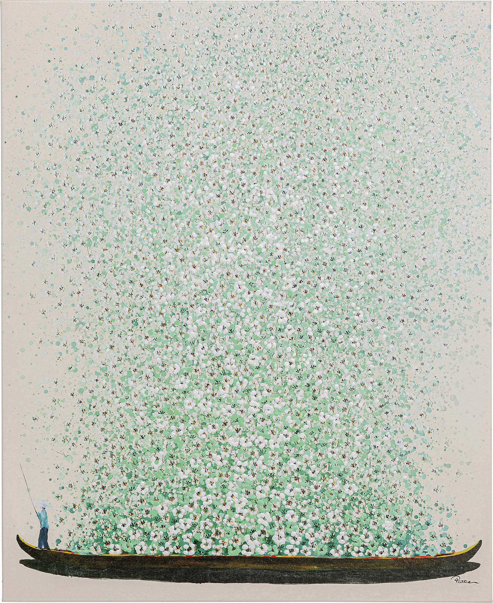 Amazon.co.jp: KARE カレ 正規品 絵画 フラワー ボート ベージュ
