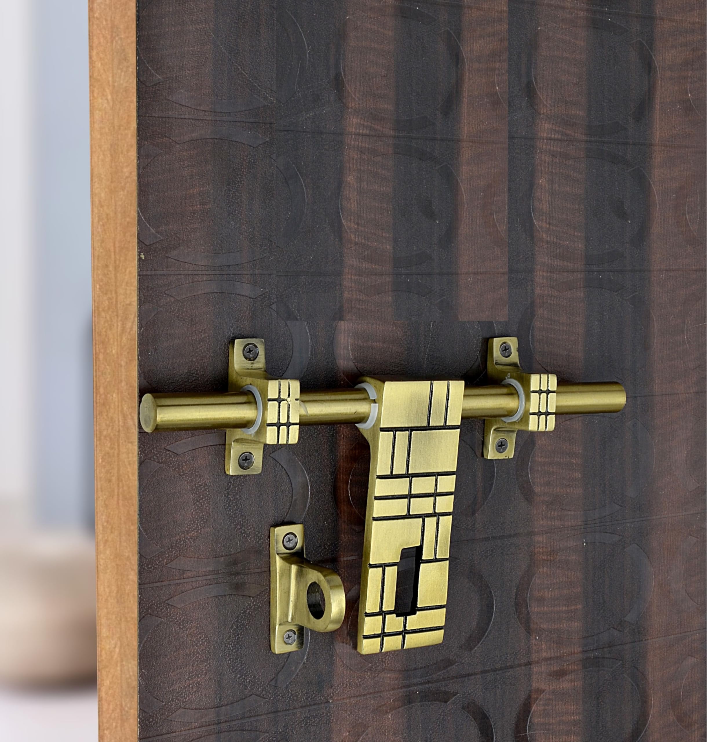 Main Door Aldrop Latch – Antique Brass Finish, Heavy Duty Metal Door Lock with Rod & Catcher for Home Security-image-6