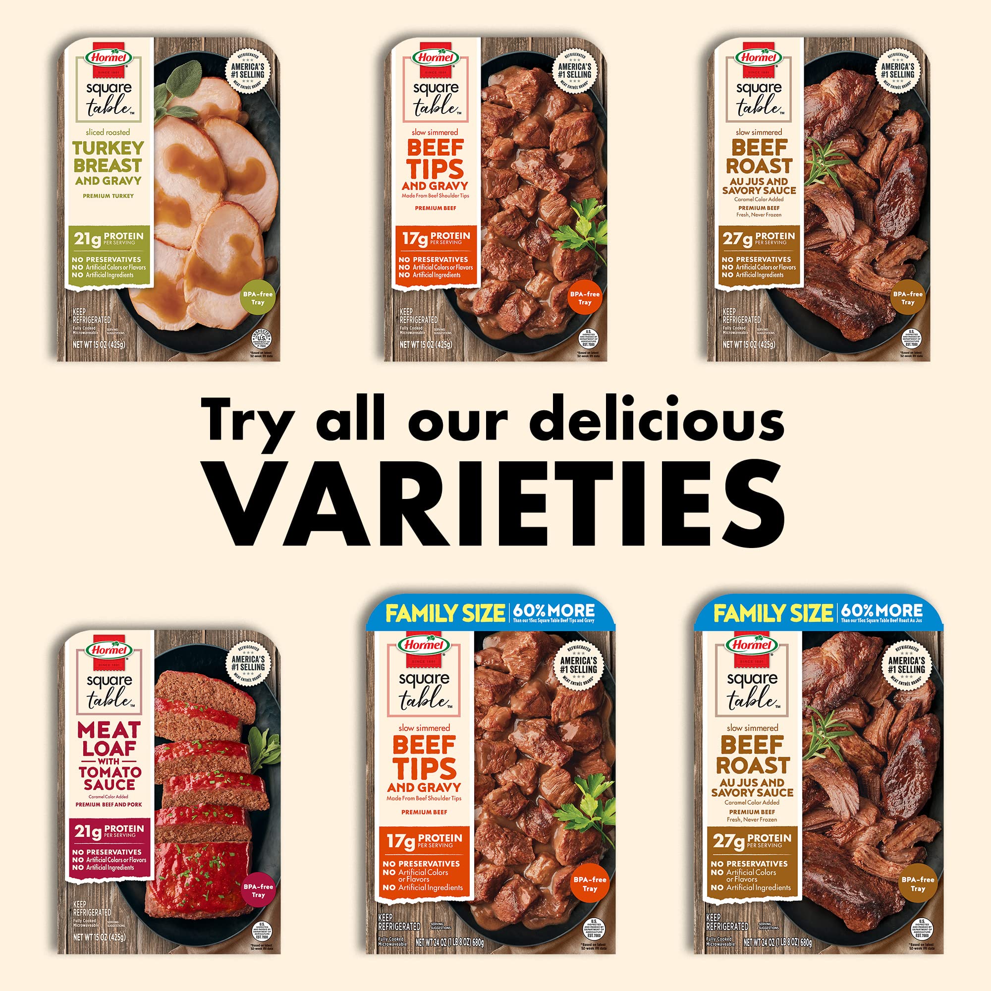 Hormel Square Table Slow Simmered Beef Tips Gravy Refrigerated Entree 15 Oz — view 9