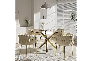 Modern Round Glass Dining Table Set: Perfect for Sophisticated Gatherings