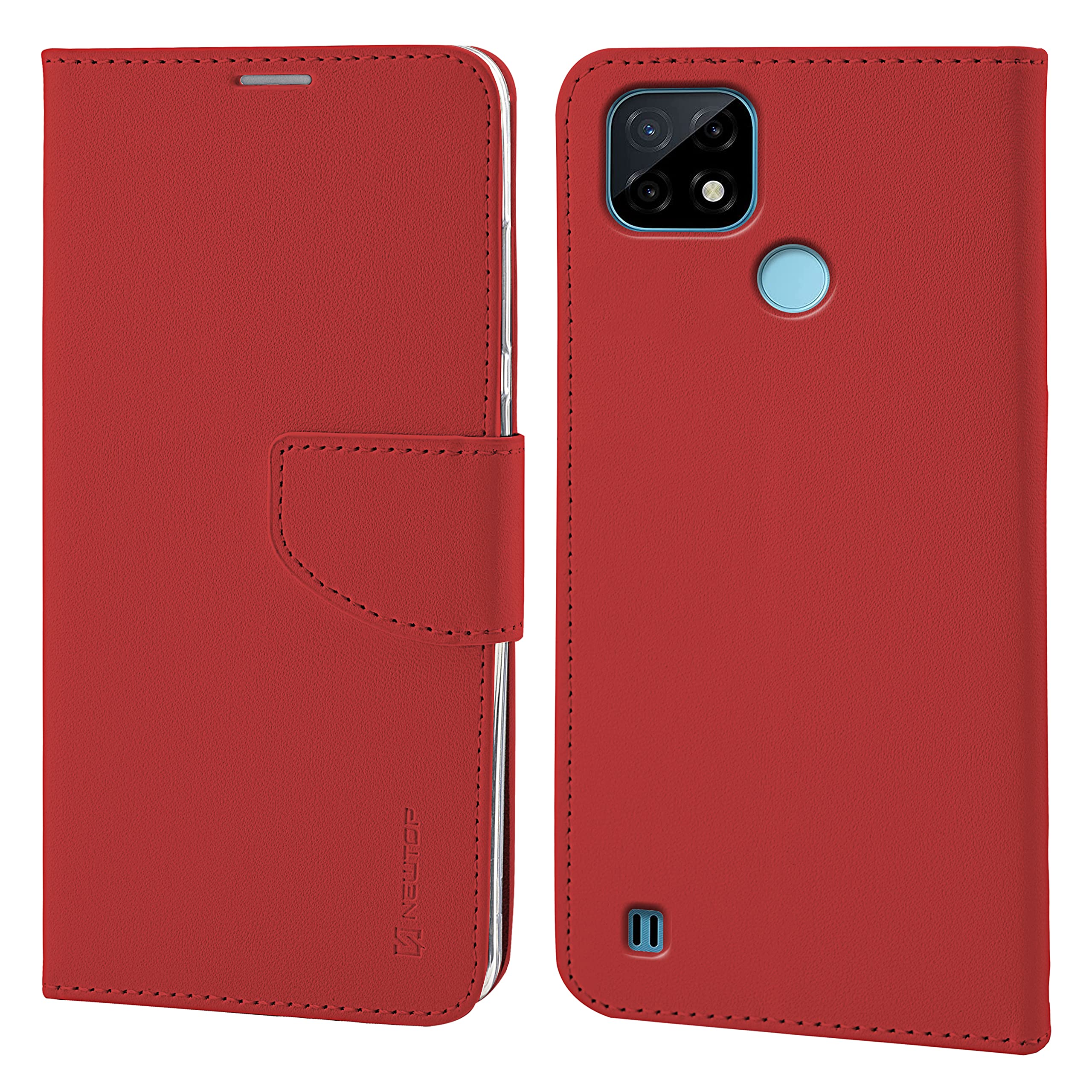 Custodia Flip Magnetica A Libro Portafoglio Per Realme C21 – Pelle Sintetica Con Protezione Schermo - Foto 5