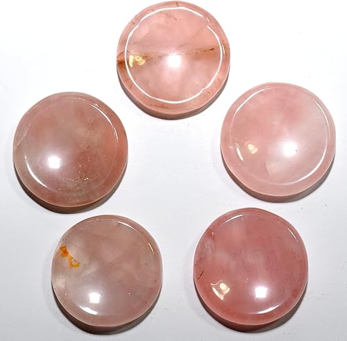 Miniatura 3 de 1.378 in Natural Rose Quartz Soportes para Esferas/Huevos Pulido Rosa Preocupación Piedra Cristal Mineral Piedra Espécimen - África (5PCS)