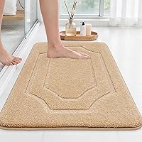 Vista 20 de BEQHAUSE Alfombras de baño, suaves y absorbentes, antideslizantes, lavables a máquina, alfombra de baño gruesa gris para baño, bañera y lavabo, 24 x