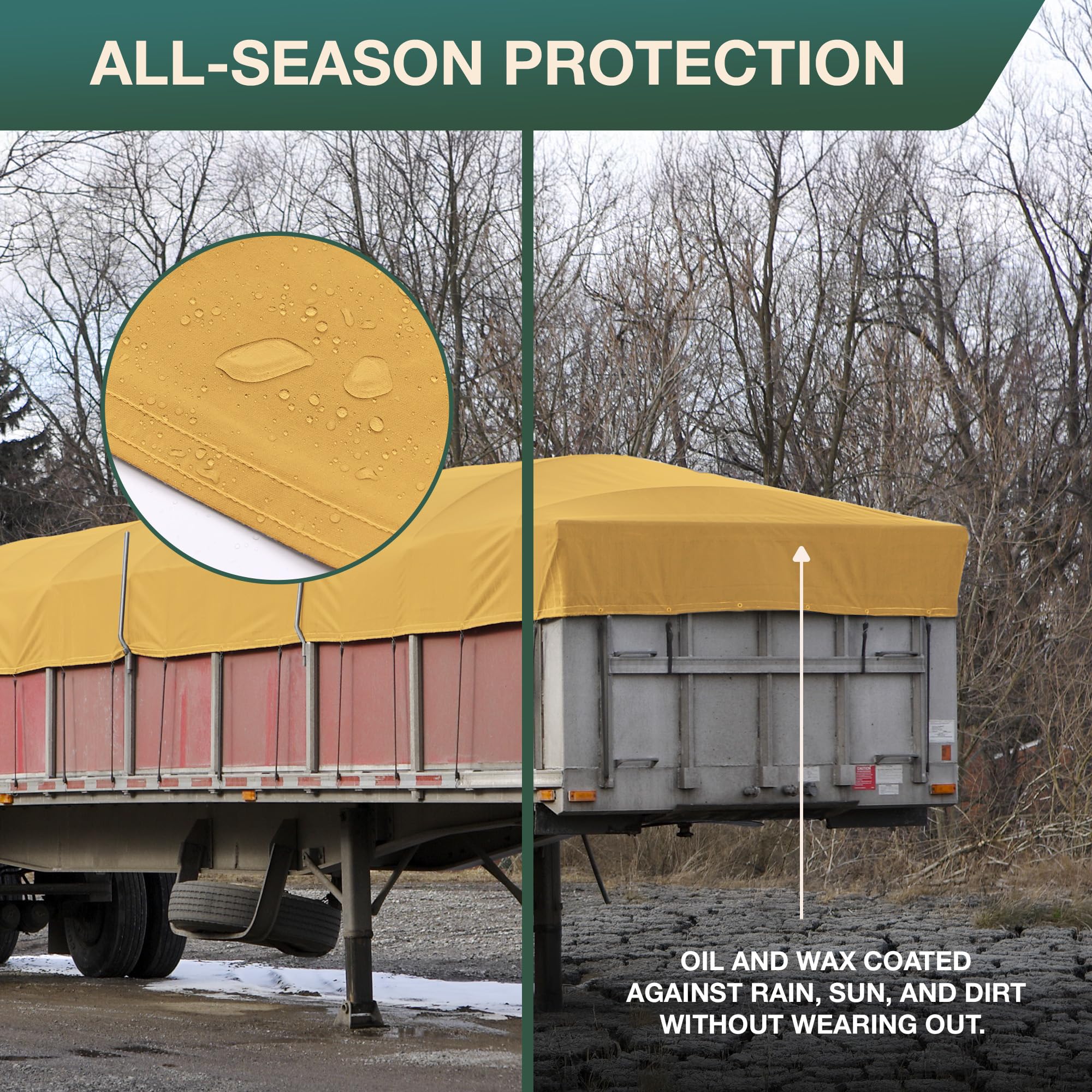 Waxed Canvas Tarp 3×4 CCS Waterproof Canvas Tarp Cover – Heavy Duty Duck Cloth