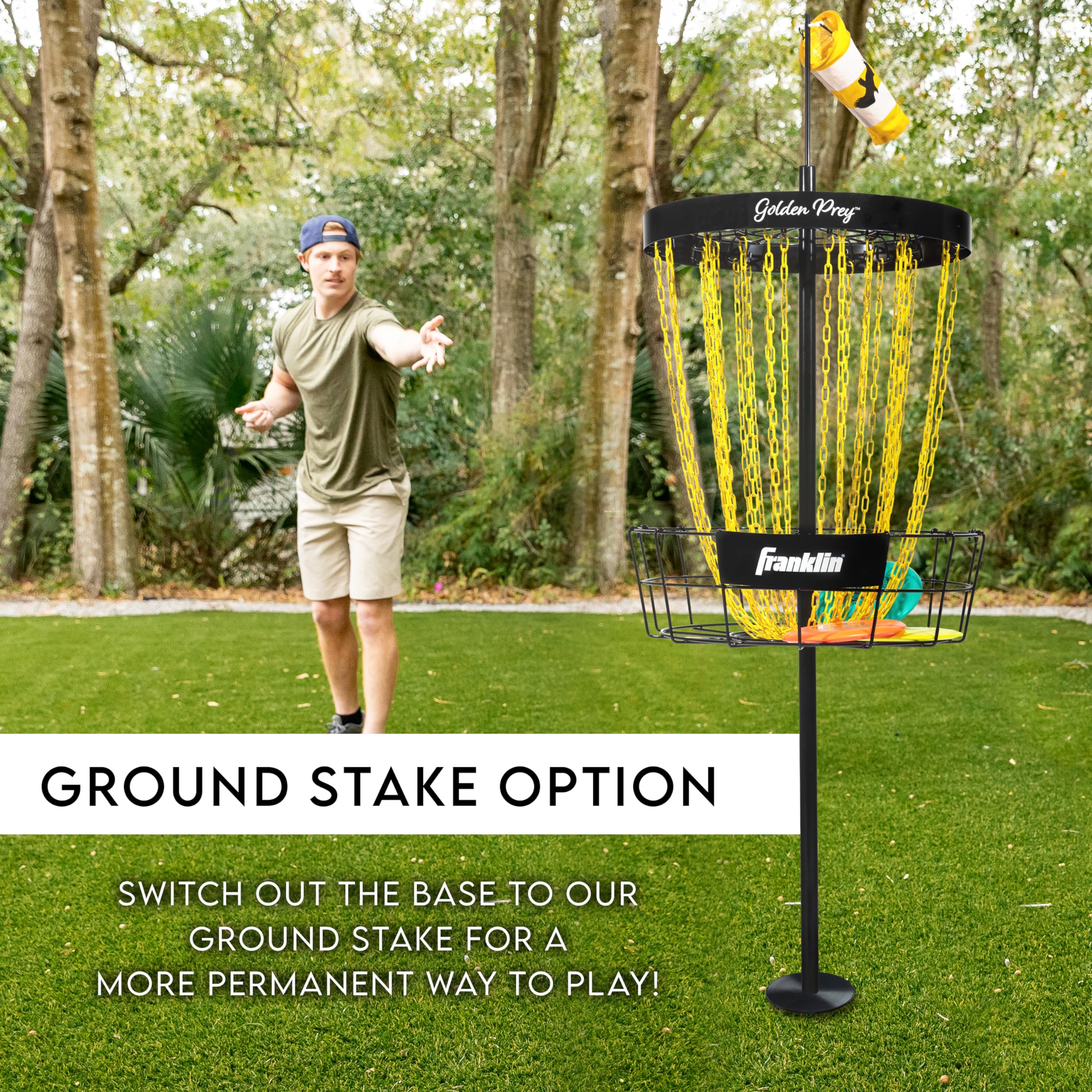 Franklin Sports Disc Golf Baskets - Portable Disc Golf Target with Chains Included - Disc Golf Basket Stand Equipment for Hole Course Creation product thumbnail 8