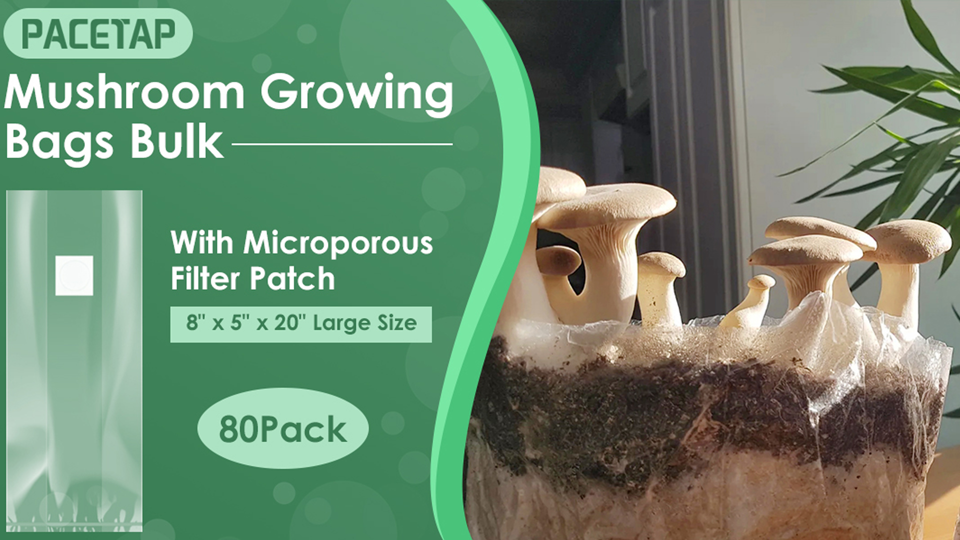 Amazon.com : 80 Pack Mushroom Grow Bags with Microporous