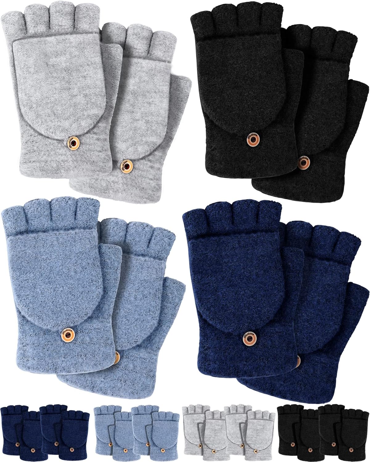 4 Pairs Winter Gloves - Winter Gloves Women Gloves For Women Cold Weather, Winter Glove With Elastic Cuff Knit-B