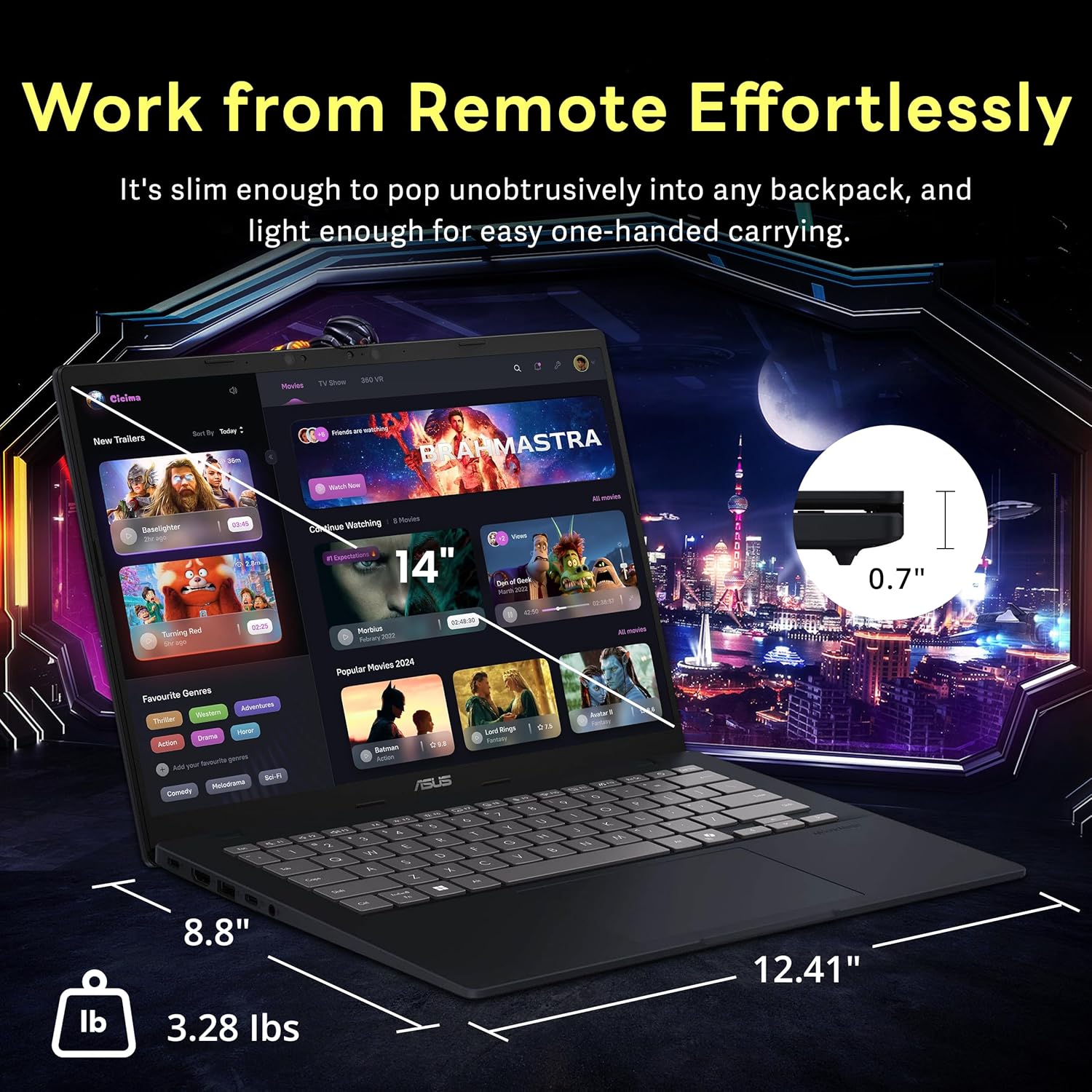 ASUS Vivobook 14" WUXGA Laptop, Snapdragon X Processor, 16GB RAM, 1.5TB Storage (512GB SSD + 1TB Docking Station Set), Qualcomm Adreno Graphics, Copilot, 1080p Webcam, Wi-Fi 6E, Win 11, Quiet Blue