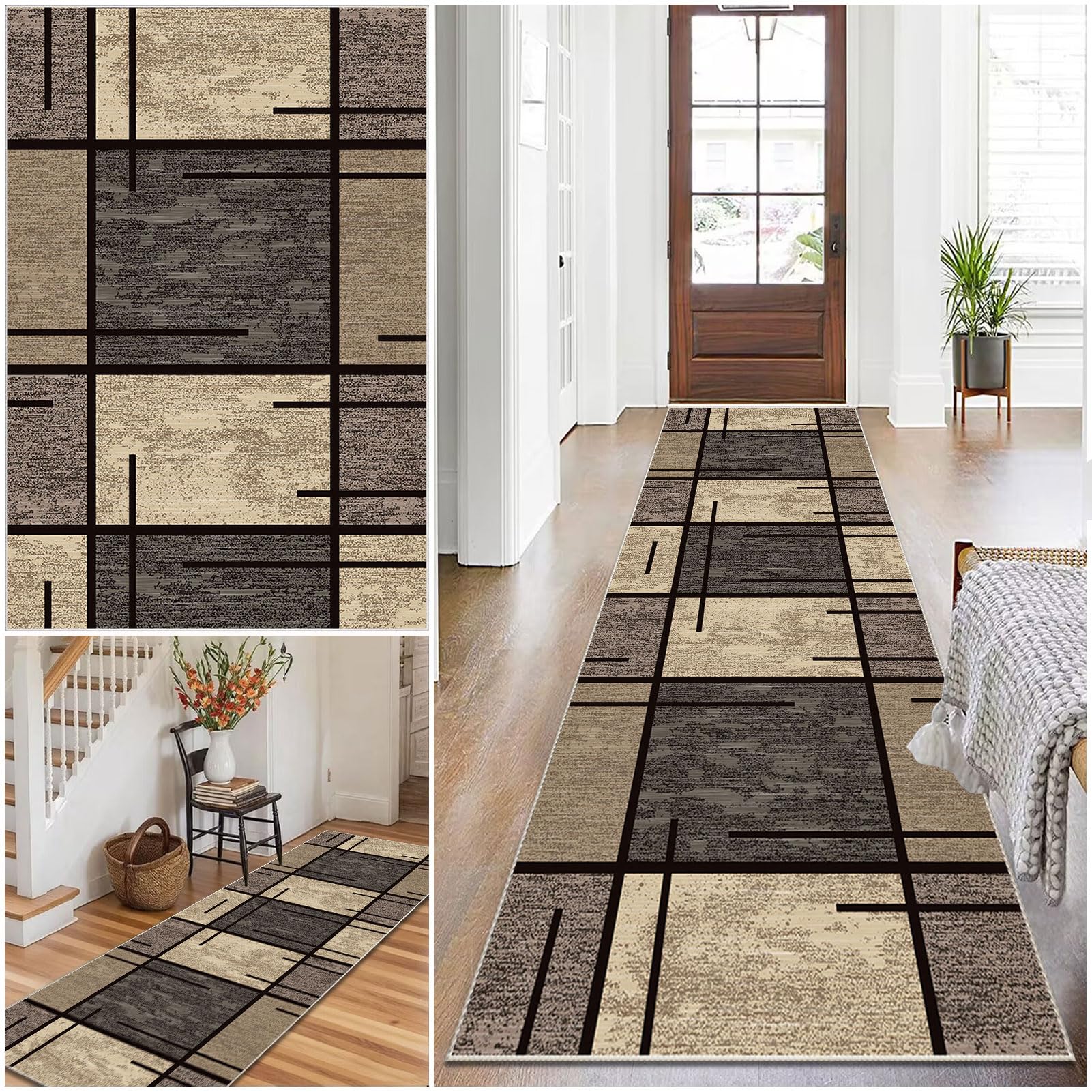 Long Runner Rug for Hallway, Washable Carpet Runner Rug for Kitchen, Non-Slip Extra Long Entryway Runner Rug, Long Hallway Hall Runner Narrow Rugs, 50 x 100 cm Laundry Bedroom Room Rug Runner