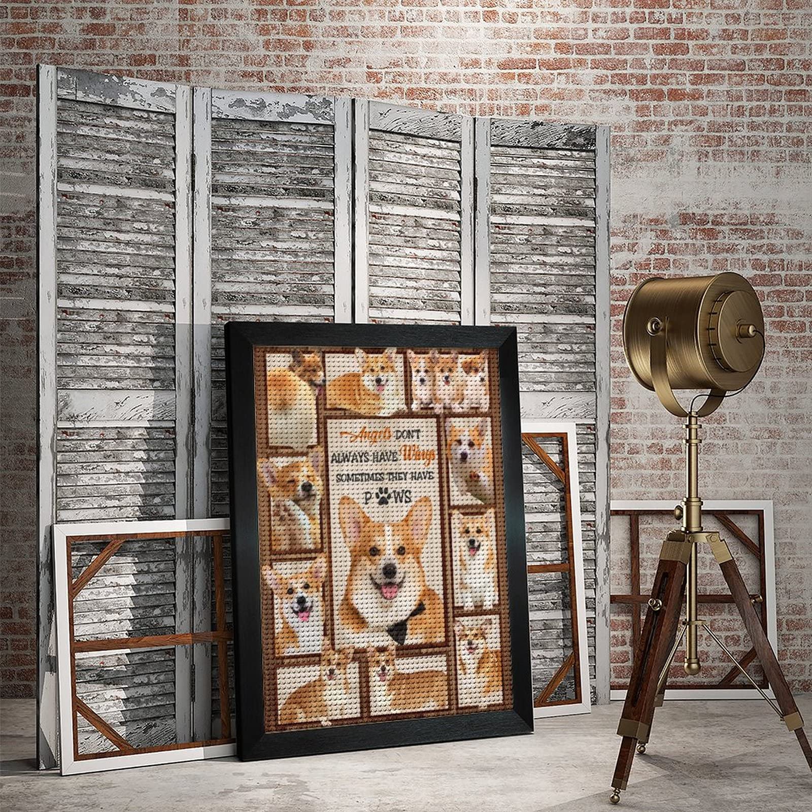 Amazon.co.jp: Angels Pows コーギー コラージュ ダイヤモンドアート