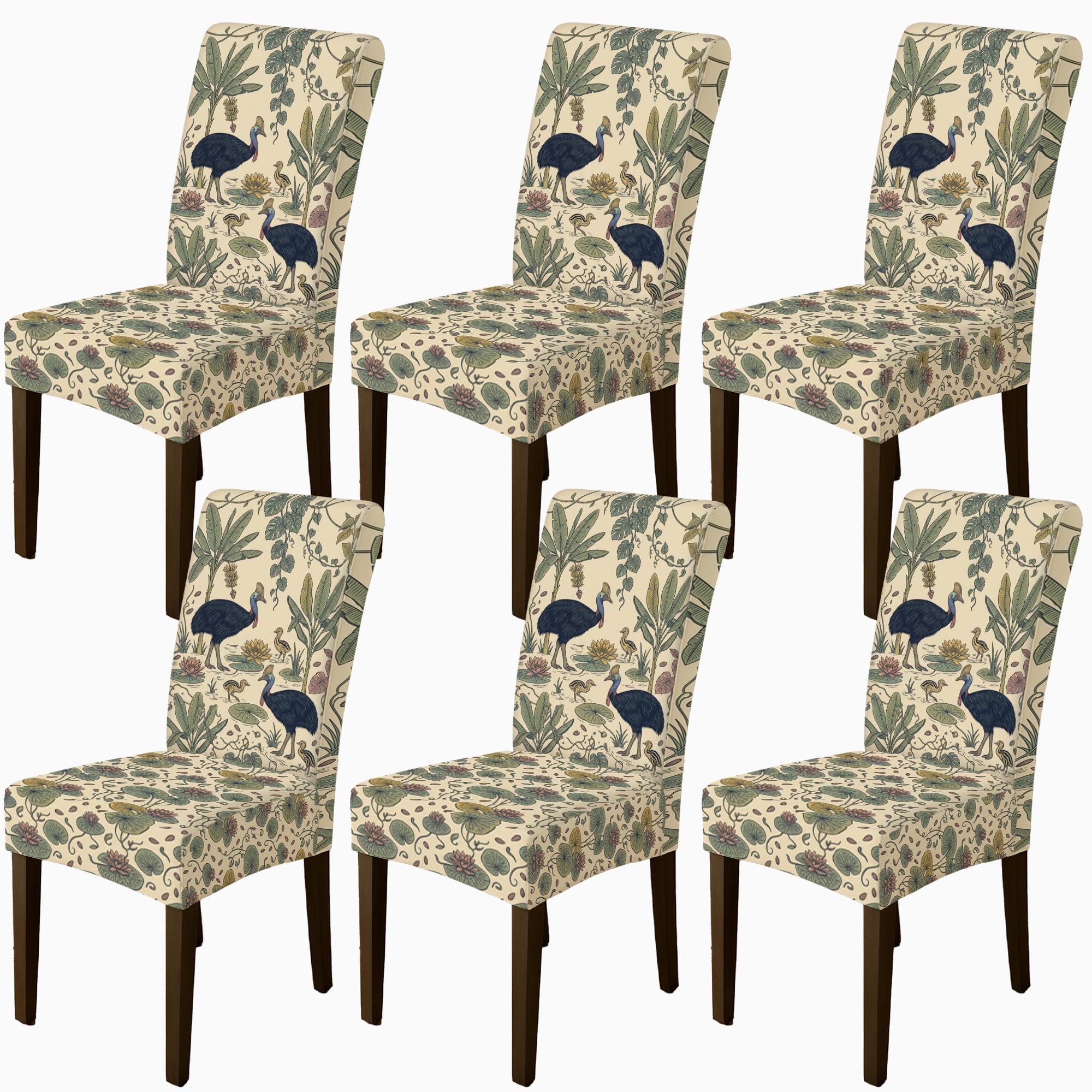 Housse de protection pour chaise de salle à manger motif printemps et fleurs sauvages