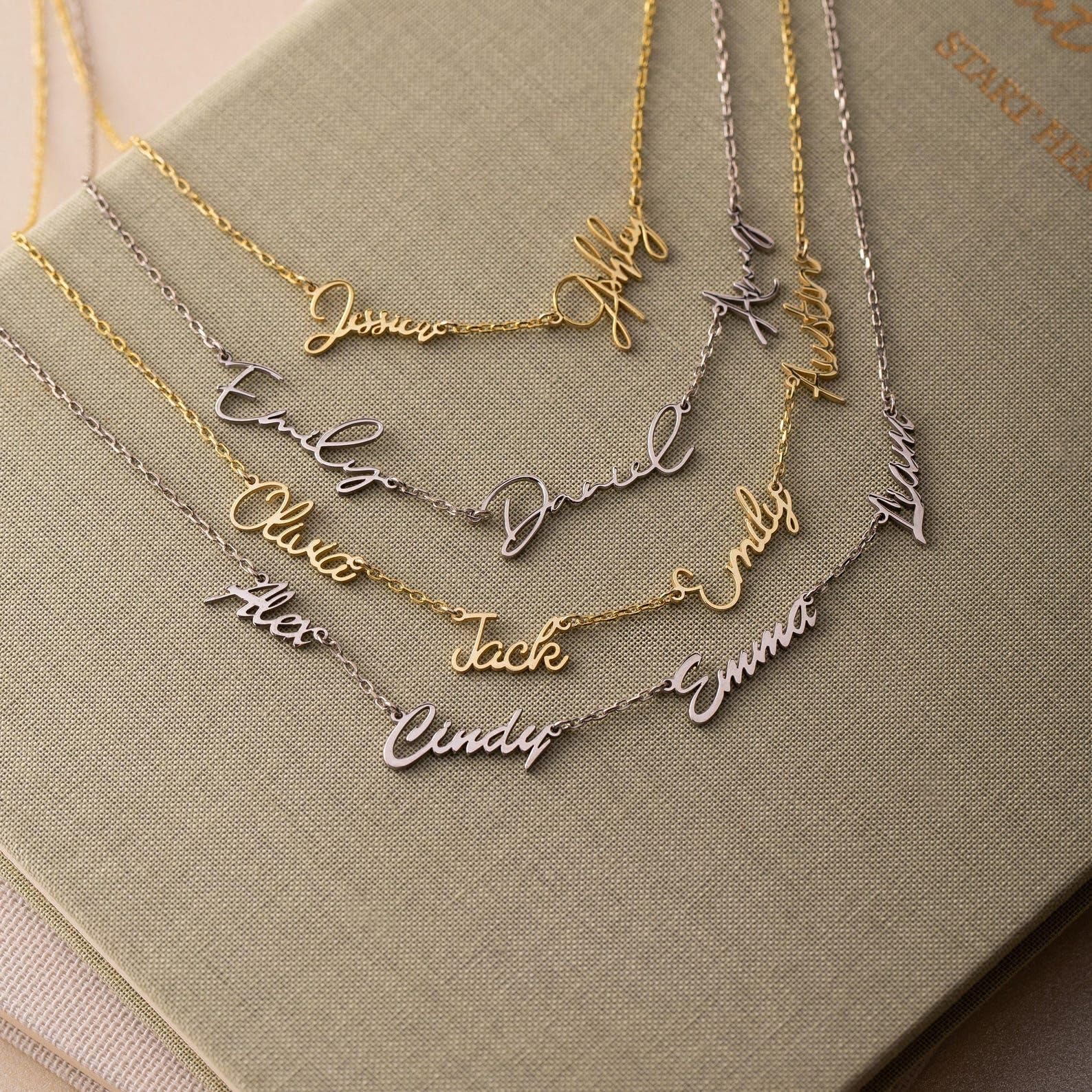 Multiplo collana con nome personalizzato gioiello di famiglia in argento sterling oro rosa su misura bambini gioiello