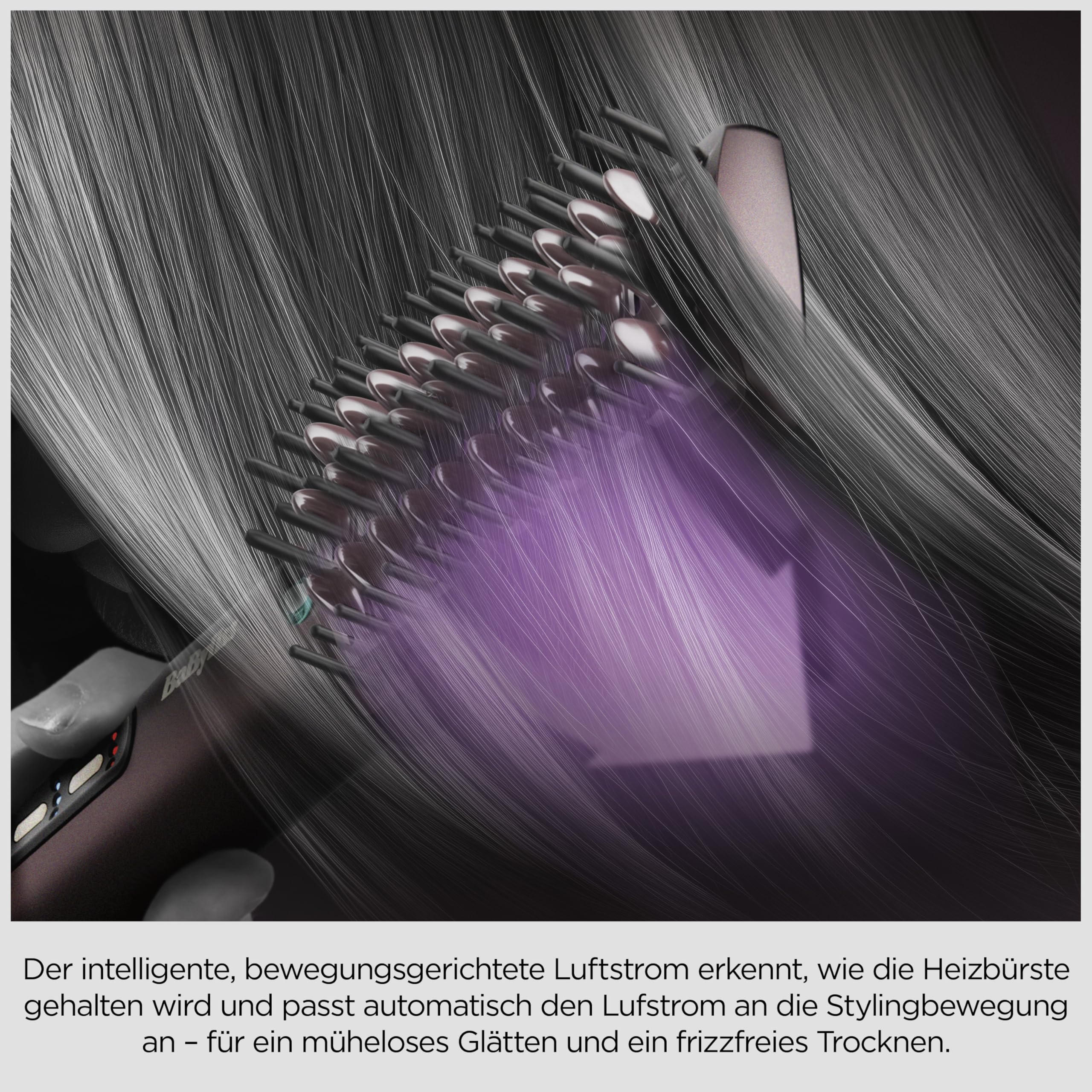 BaByliss Air Power Smooth – NEU 2025, Glätten und Trocknen von nass zu trocken, Haartrocknerbürste mit Anti-Frizz-Ionentechnologie, AS6400E