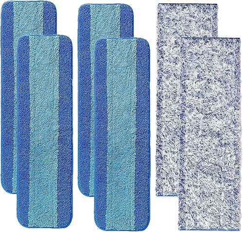 MZY LLC 6 almohadillas de limpieza de microfibra para Bona, almohadillas lavables y reutilizables para limpiador de suelos de madera dura Bona,