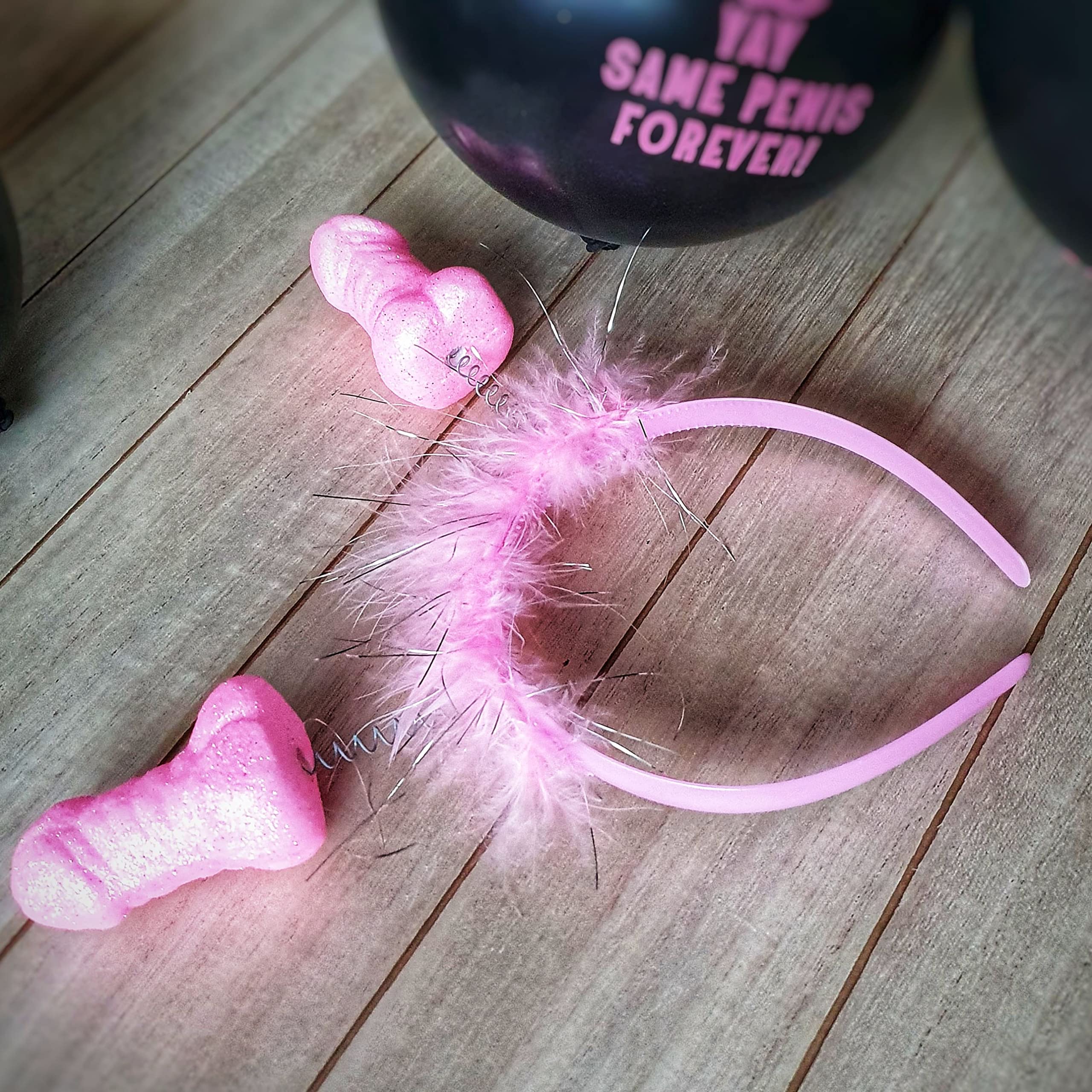 JGA Penis Kopfschmuck rosa | Scherzartikel Junggesellenabschied | Junggesellinnenabschied Haarschmuck Braut | Brautjungfer Deko | Pink Penis Braut | Geschenk Geburtstag | Mädelsabend | Partyabend