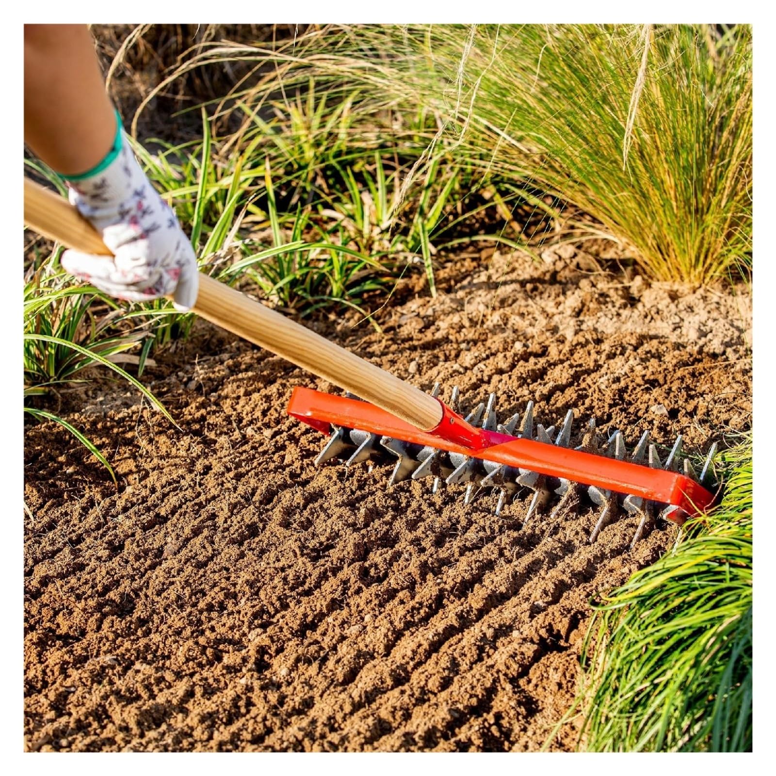 Coltivatore portatile per aeratore del suolo, strumento rotante da 145 cm per uso in giardino, forte potenza per una lavorazione efficiente del suolo e aerazione