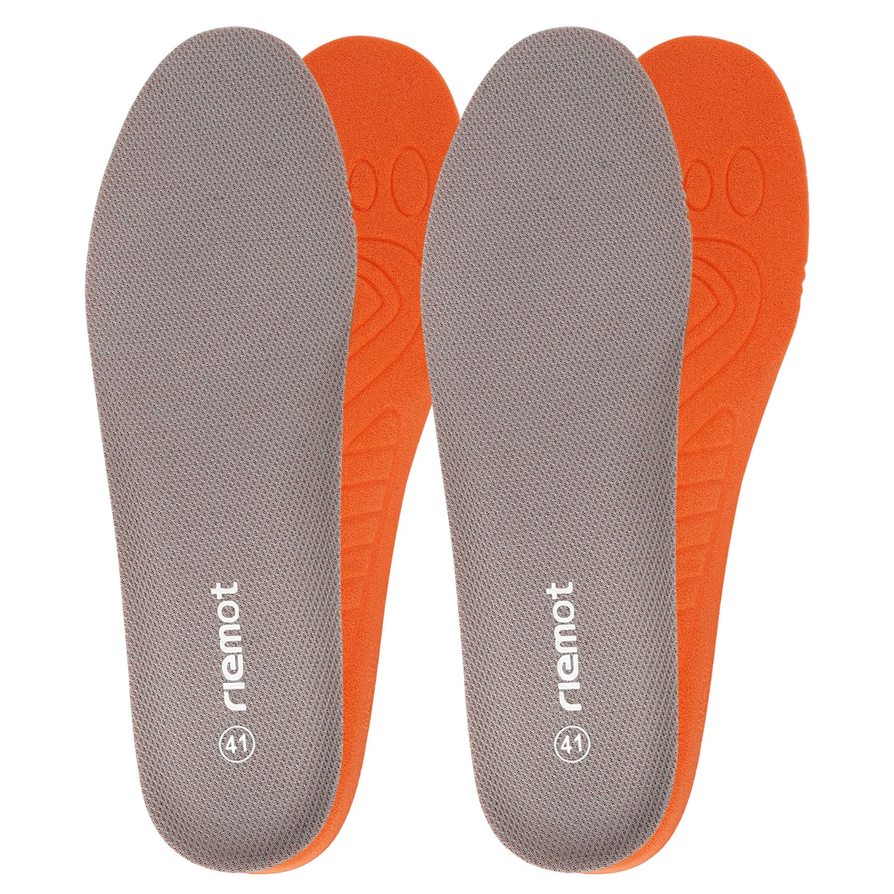 riemot Solette Scarpe Uomo Donna,Soletta Sportive per Assorbimento Degli Urti e Ammortizzazione,Solette Memory Foam Supporto Arco Suole Scarpe,Inserti per Scarpa Traspirante di Ricambio,Grigio,38 EU