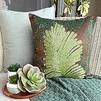 Vista 30 de The HomeCentric Funda de almohada, fundas marrones, fundas de almohada geométricas japonesas ópticas, fundas de almohada de 24 x 24 pulgadas, fundas