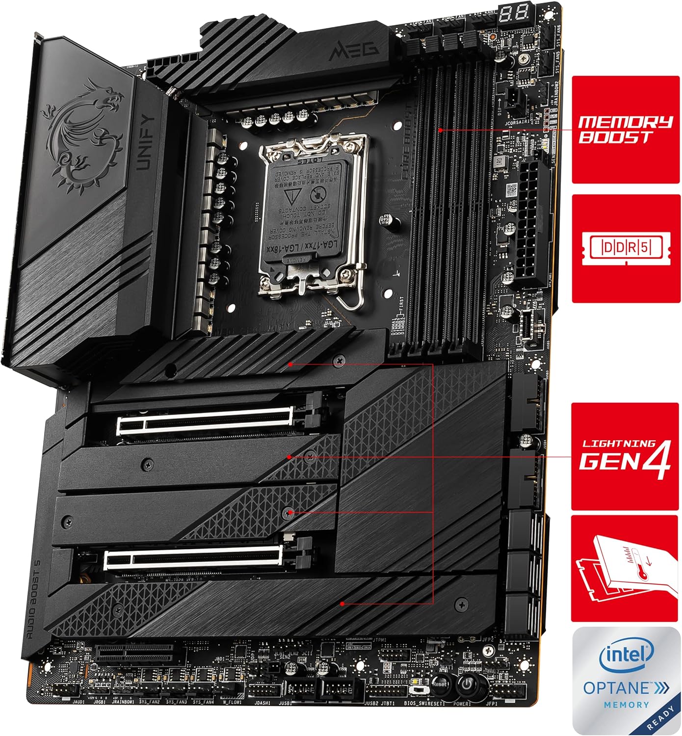 MSI MEG Z690 UNIFY Scheda Madre Gaming ATX - Supporta Intel Core 12-¦ Gen - Scheda madre - Immagine 3