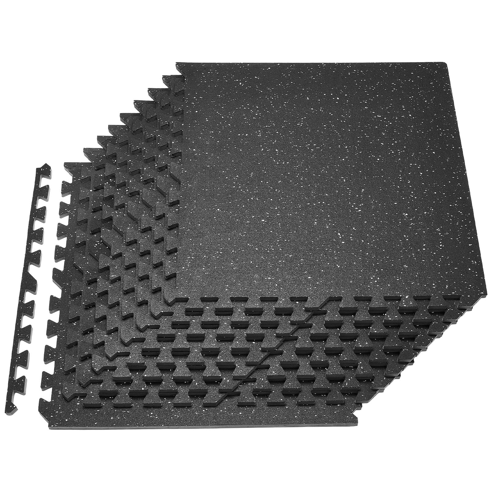 VEVOR Zestaw mat ochronnych na podłogę gimnastyczną 12 sztuk 610 x 610 x 14 mm, maty z pianki EVA Incastro białe kropki maty gimnastyczne biuro szkoleniowe