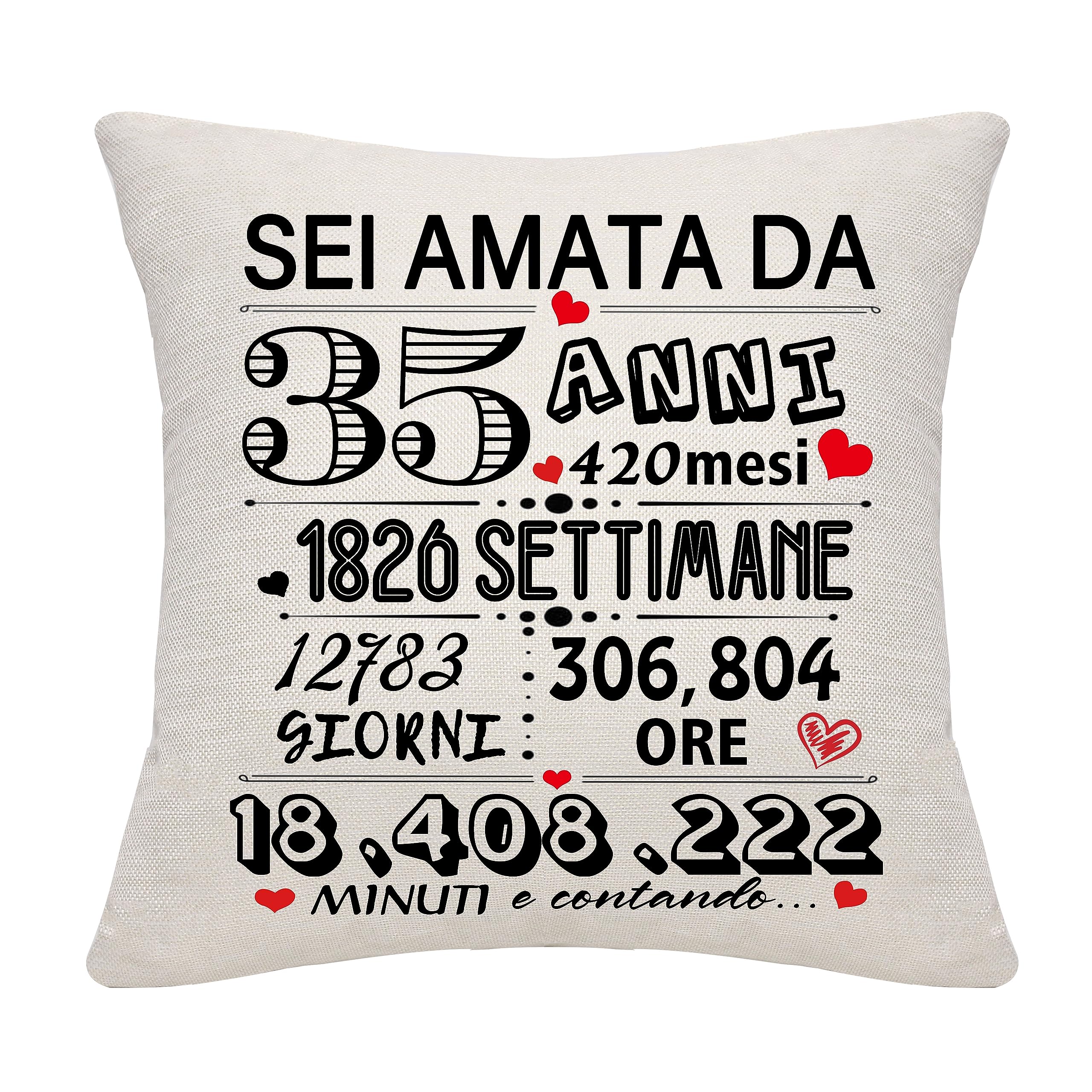 35° Regalo di compleanno per donne Regalo di compleanno per donne di 35 anni 35 anni Copricuscino per mamma zia moglie sorella 35 anni Regalo per compleanno anniversario festa della mamma Natale(35)