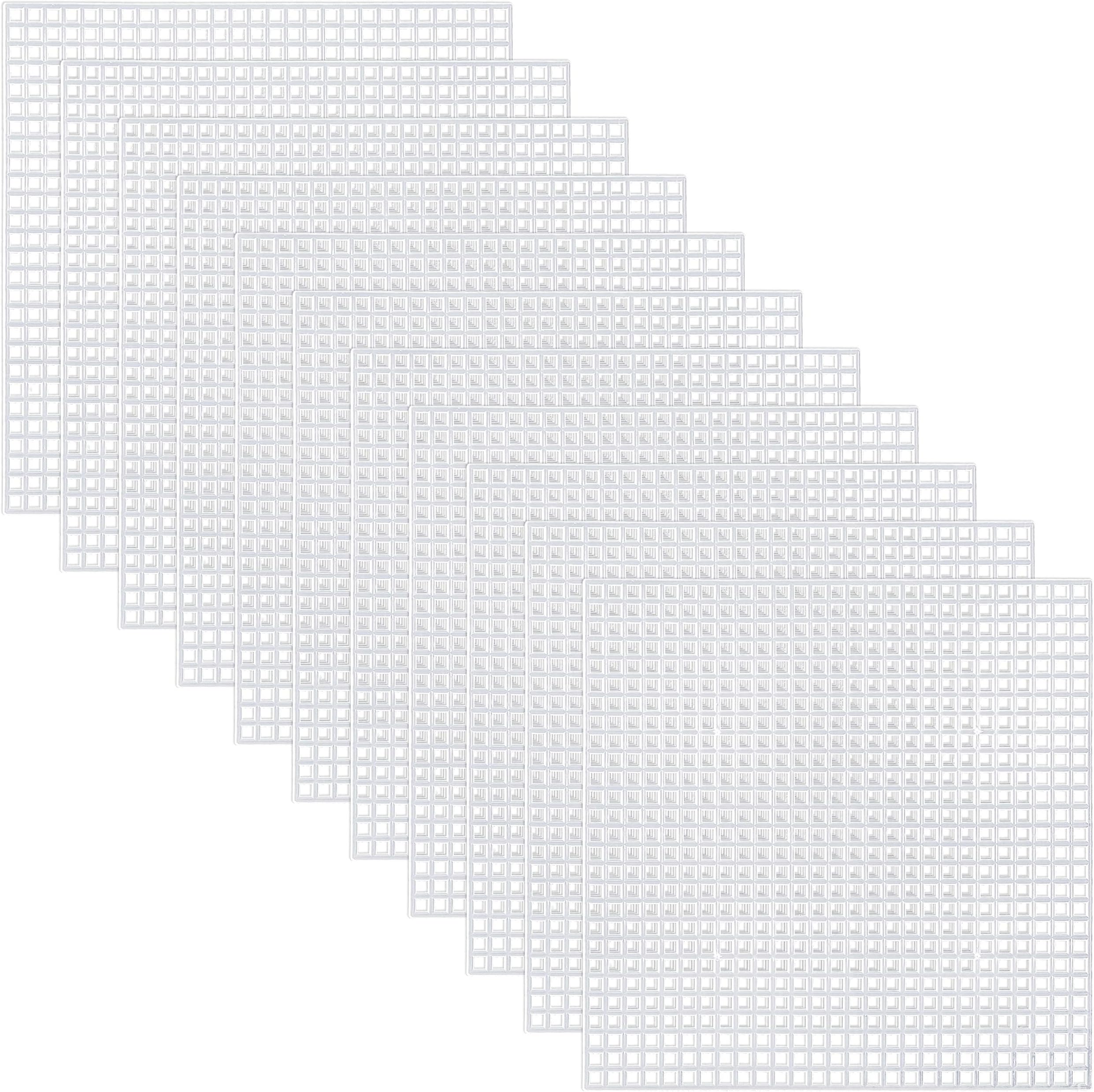 Pllieay 30 Pieces 6 Count Mesh Plastic Canvas Sheets for Embroidery, Acrylic Yarn Crafting, Knit and Crochet Projects (4.1 X 4.1 inch)