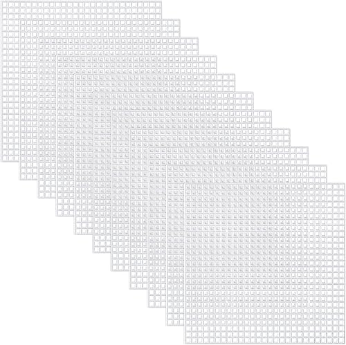 Pllieay 30 piezas de 6 hojas de lona de malla de plástico para bordado, hilo acrílico, proyectos de punto y ganchillo (4.1 x 4.1 pulgadas)