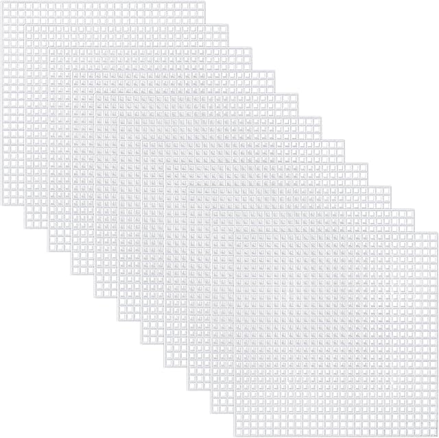 Pllieay 30 Pieces 6 Count Mesh Plastic Canvas Sheets for Embroidery, Acrylic Yarn Crafting, Knit and Crochet Projects (4.1 X 4.1 inch)