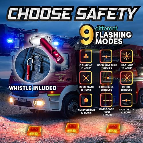 Miniatura 4 de Marcala Luces de emergencia para vehículos | Paquete de 3 luces LED para carretera | Bengalas de emergencia | Las bengalas de emergencia LED