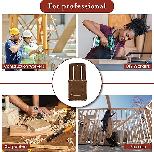 Miniatura 7 de Style n Craft Soporte fijo para martillo, soporte de cuero de grano completo, compatible con todo tipo de martillos y hachas, marrón oscuro (98438)