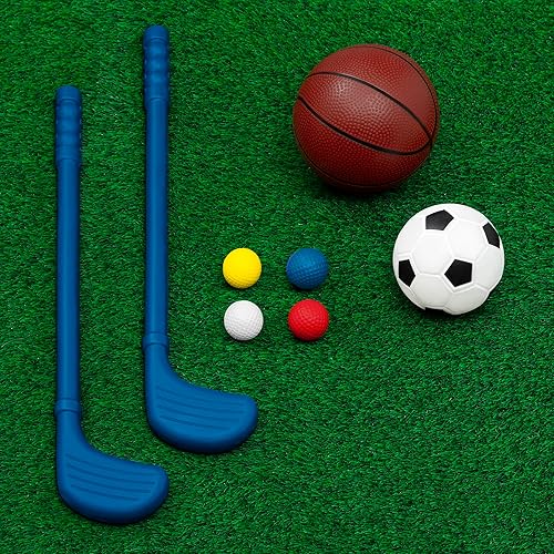 Miniatura 6 de Delta Children - Centro deportivo 4 en 1 de PAW Patrol - Aro de baloncesto ajustable de fácil puntuación, red de fútbolhockey y juego de golf, azul