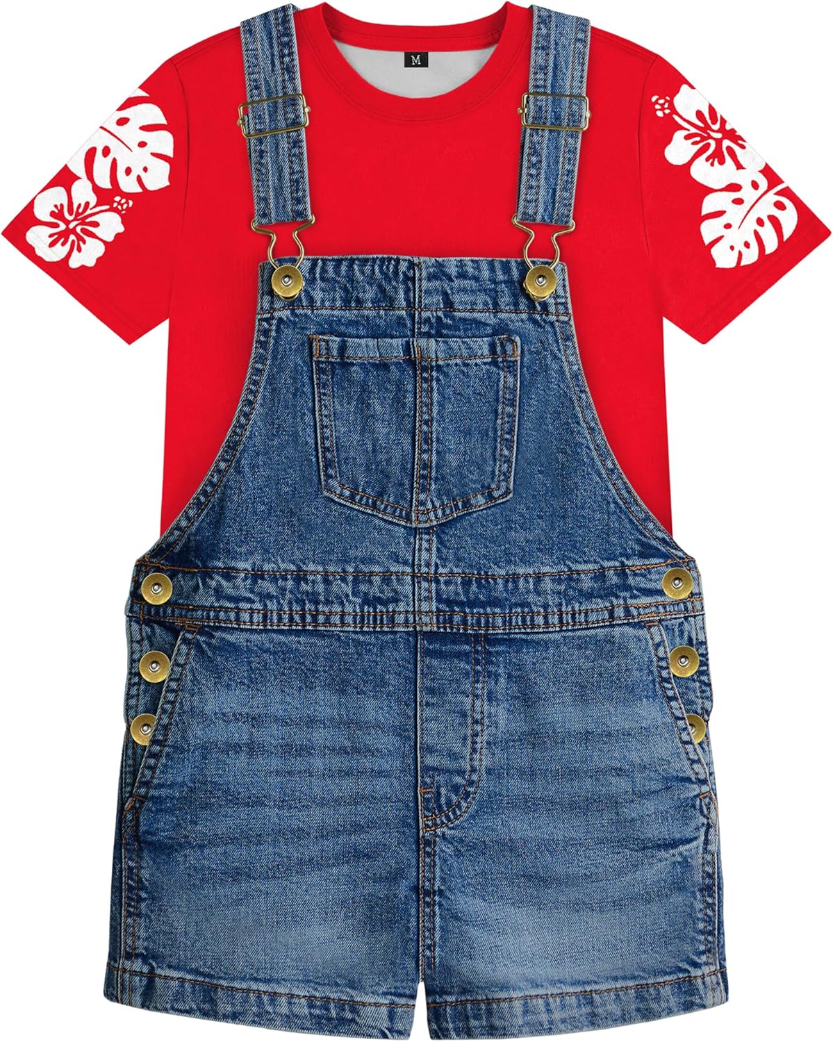 Kids Halloween Denim Overall Shorts Summer Casual Adjustable 2 Pieces Outfits 3-15 Years