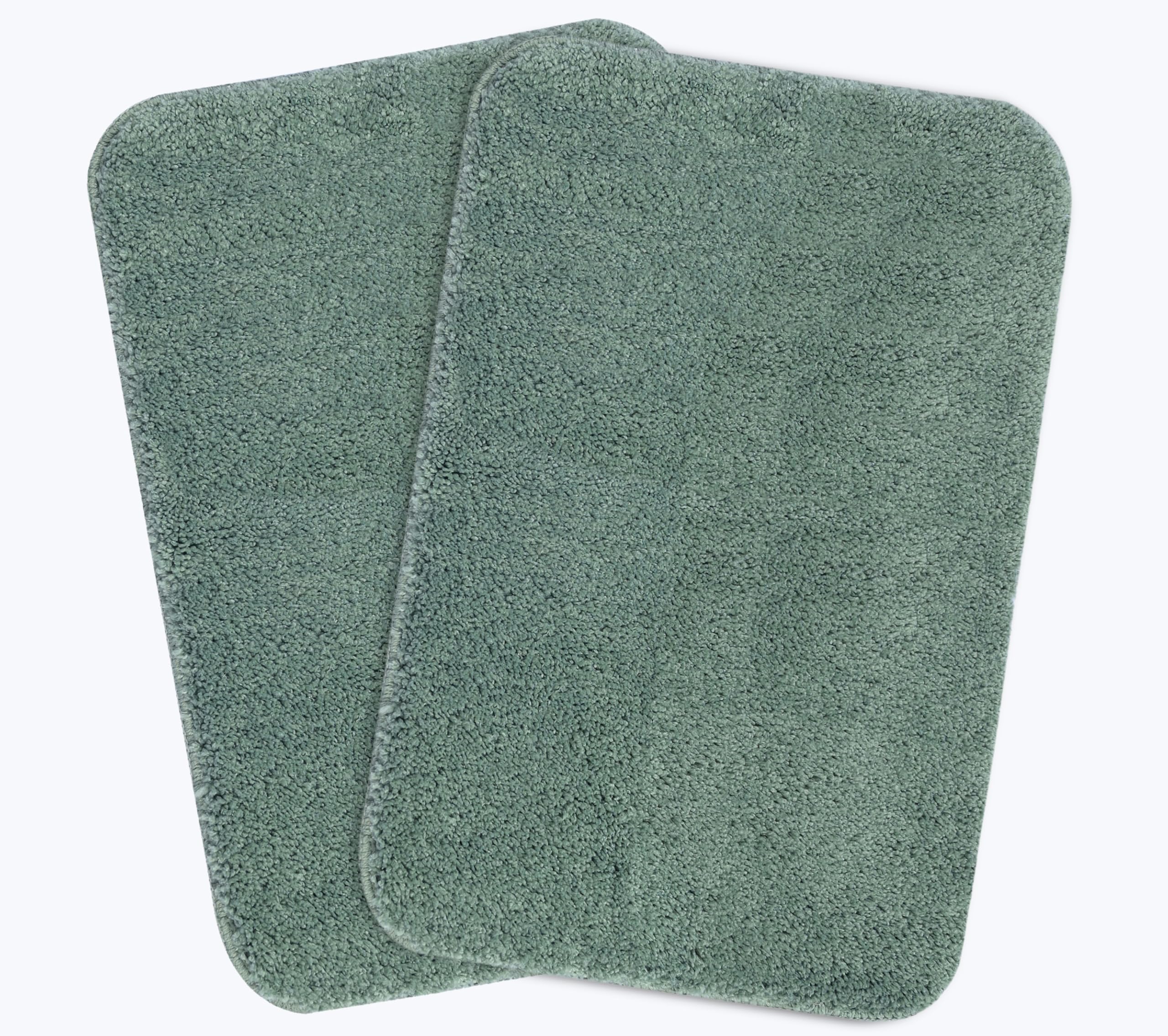 Saral Home Solid Soft Microfibe Antiskid Bathmat 2Pc, (SAGE Green, 40X60 CM)
