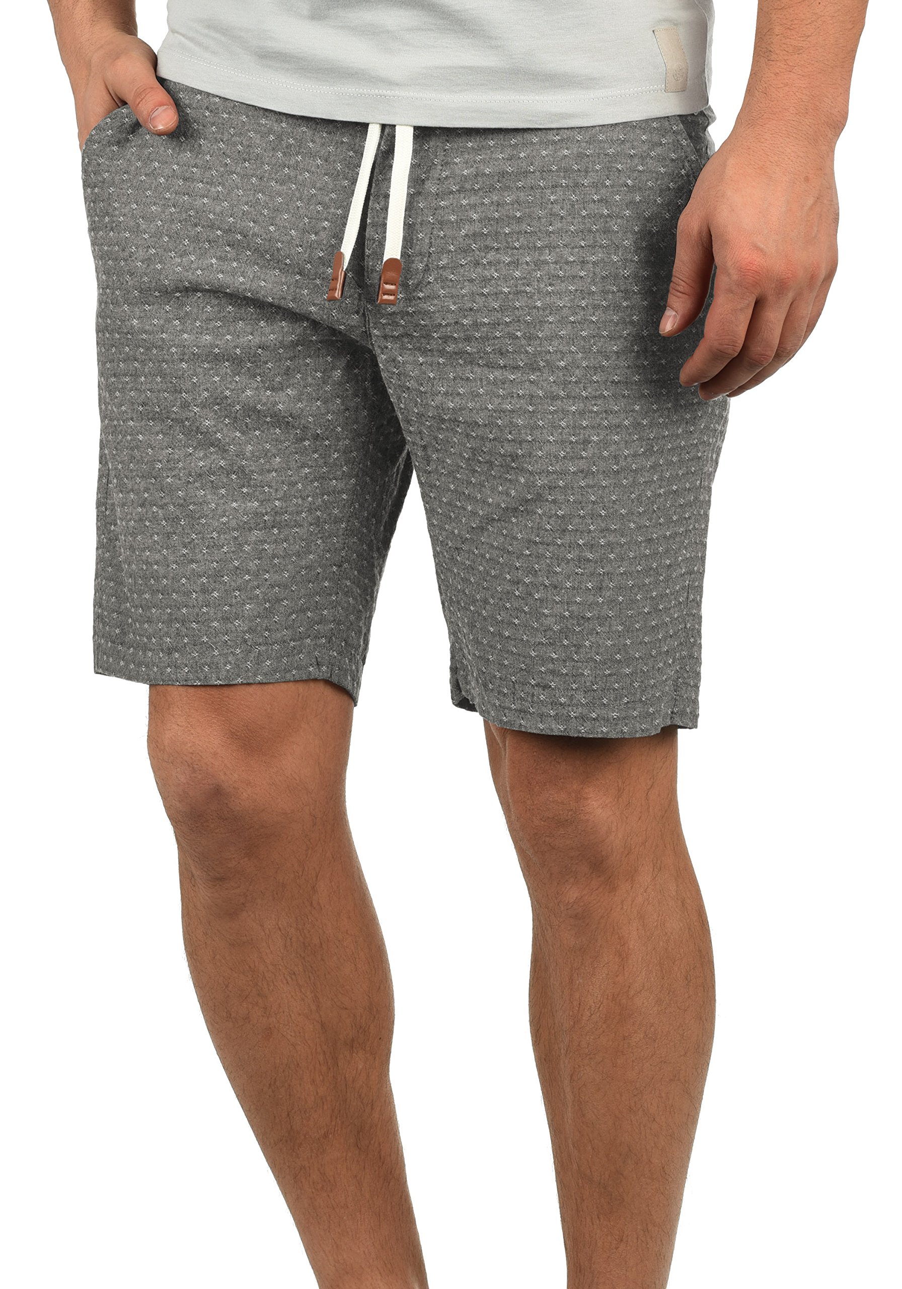 Blend BHSerge Herren Chino Shorts Bermuda Kurze Hose mit Rauten-Muster und Kordel-Gürtel Regular Fit