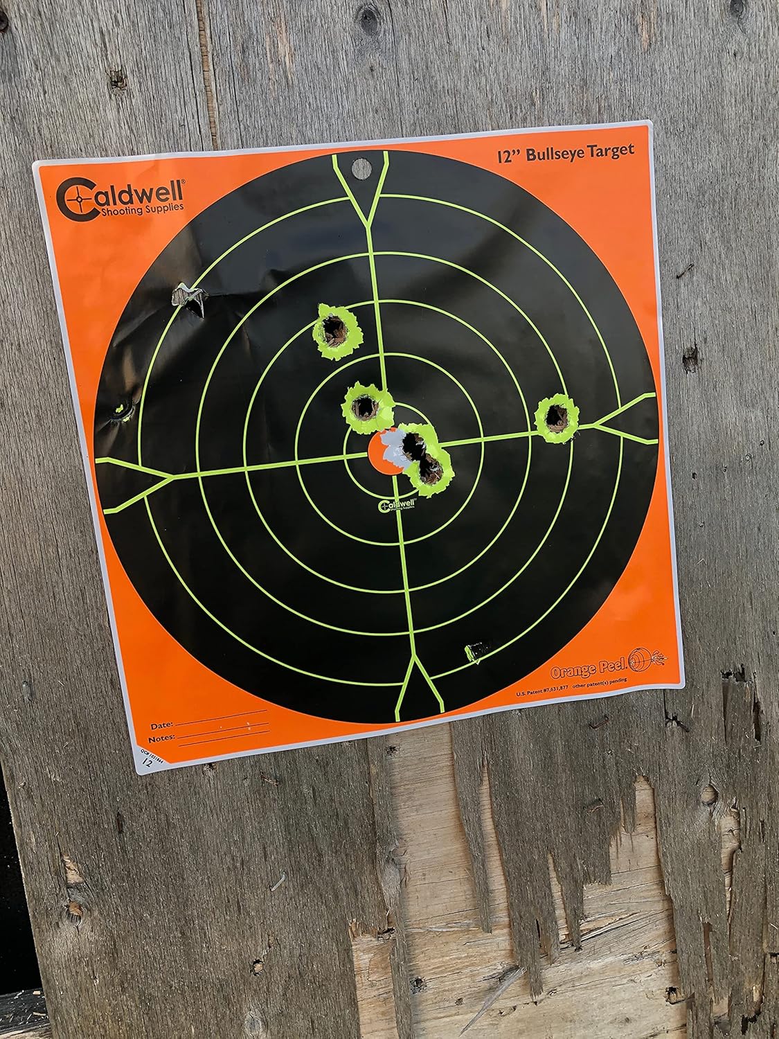 Caldwell Orange Peel Bullseye Targets with Flake Off Material, Strong Adhesive and Multiple Sizes for Outdoor, Range, Shooting and Hunting