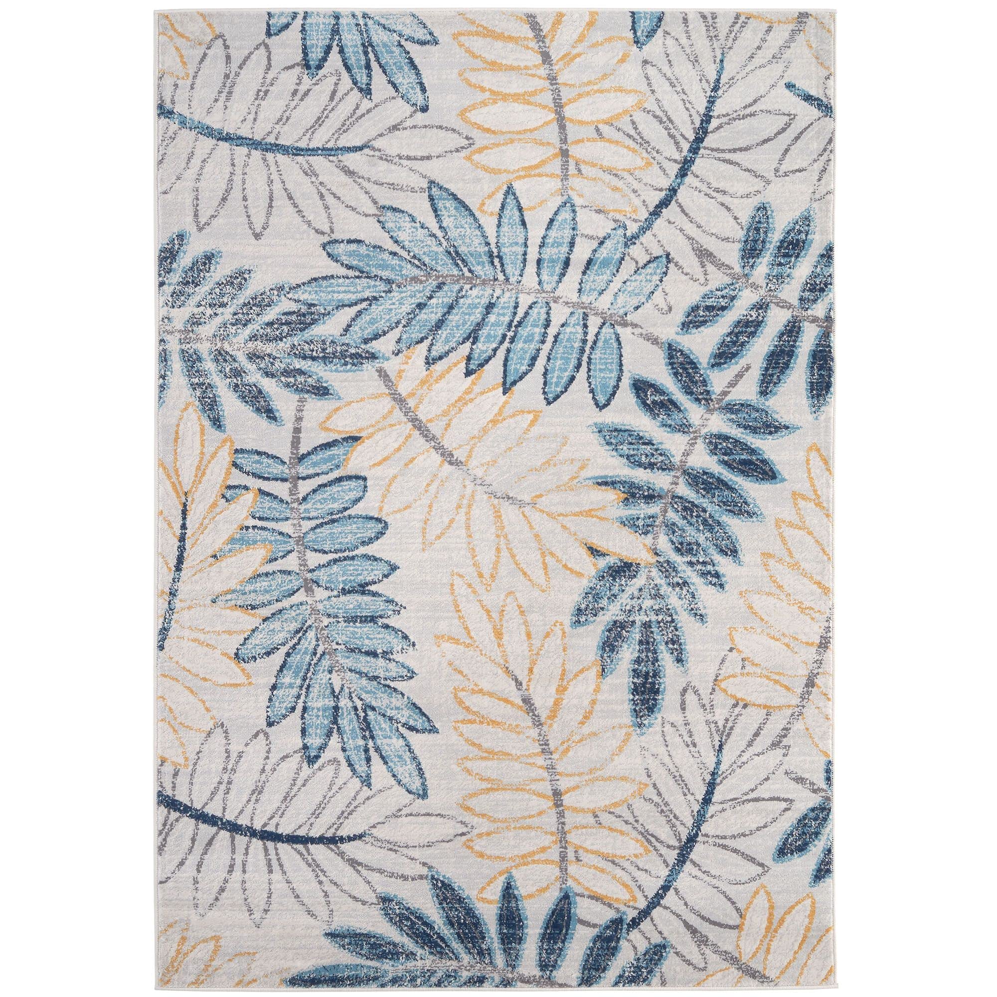 THE RUGS Multicoloured Leaves Oriental Rug for Living Room Bedroom, Medium 120x170 cm, Floral Design - Image 2