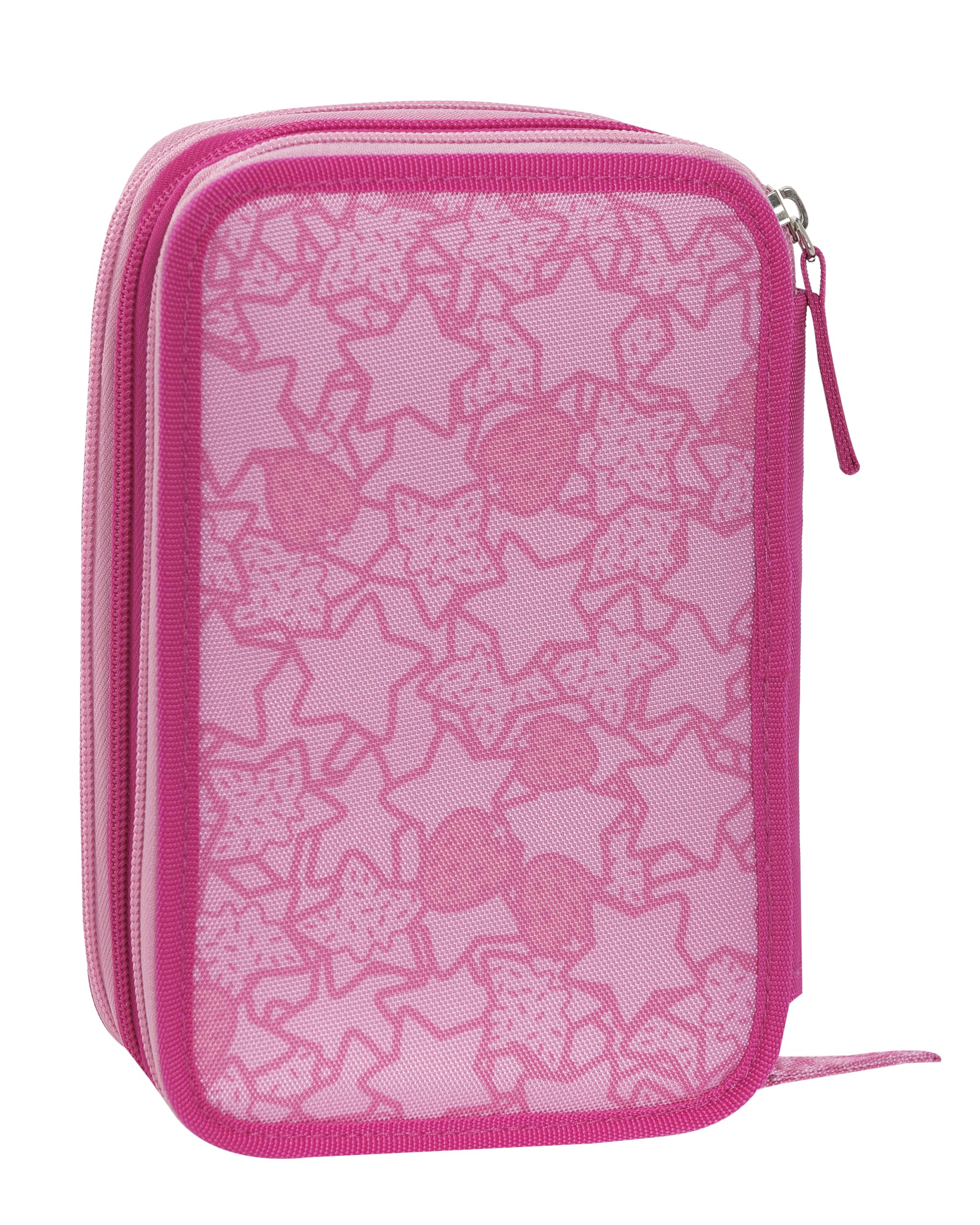 Tokidoki – Estuche escolar oficial Tokidoki, estuche con 3 compartimentos para niña y niño con juego de papelería, bolígrafo borrable azul, práctico cierre de cremallera, 20 x 13 x 7 cm, rosa,