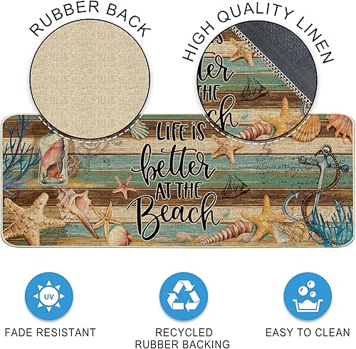 Miniatura 2 de Hexagram Decoración de cocina de Pascua juego de 2 alfombras y tapetes de cocina de Pascua tapete de cocina para piso decoración de primavera y