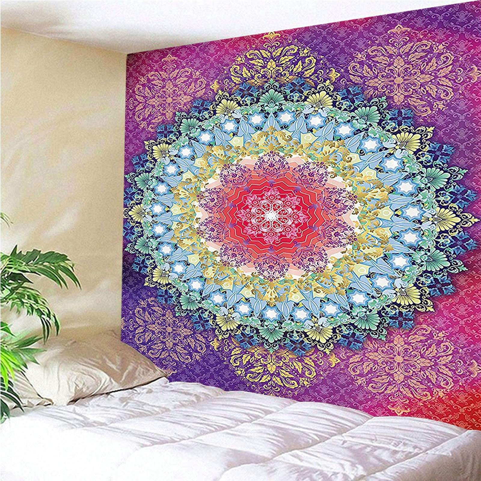 Aeici, decorazione da parete da appendere alla parete con mandala, per soggiorno, camera da letto, dormitorio (260 x 240 cm)