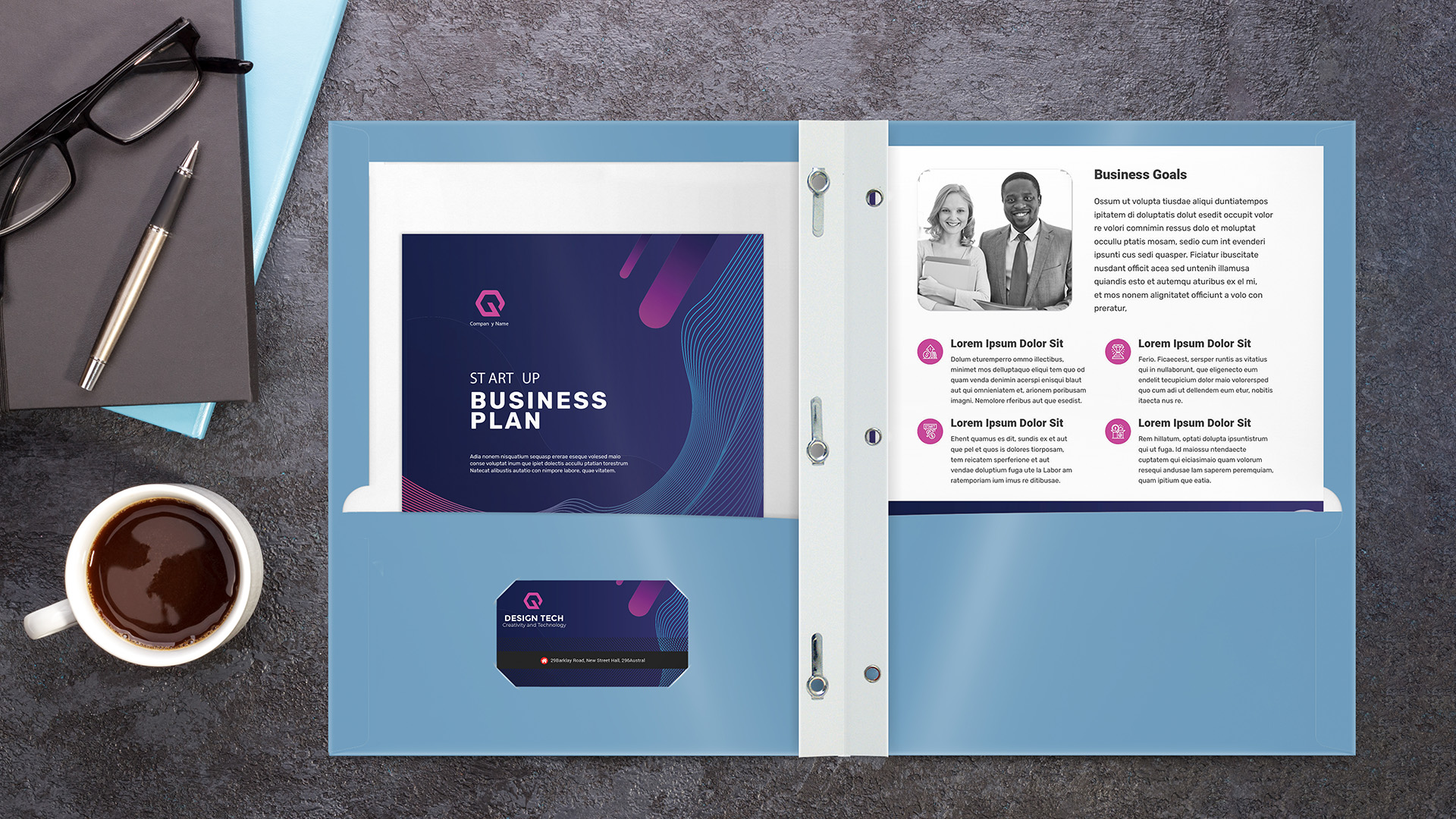 2 Pocket Glossy Laminated Navy Blue Paper Folders, Box Of 25, Letter Size, Dark Blue Paper Portfolios By Better Office Products 25 Pack - View #5