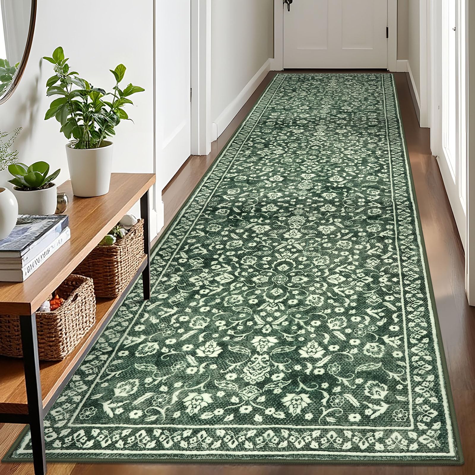 SILOLOOM Vintage Washable Runners for Hallway 3x10 Runner Rug Non Slip — image 1