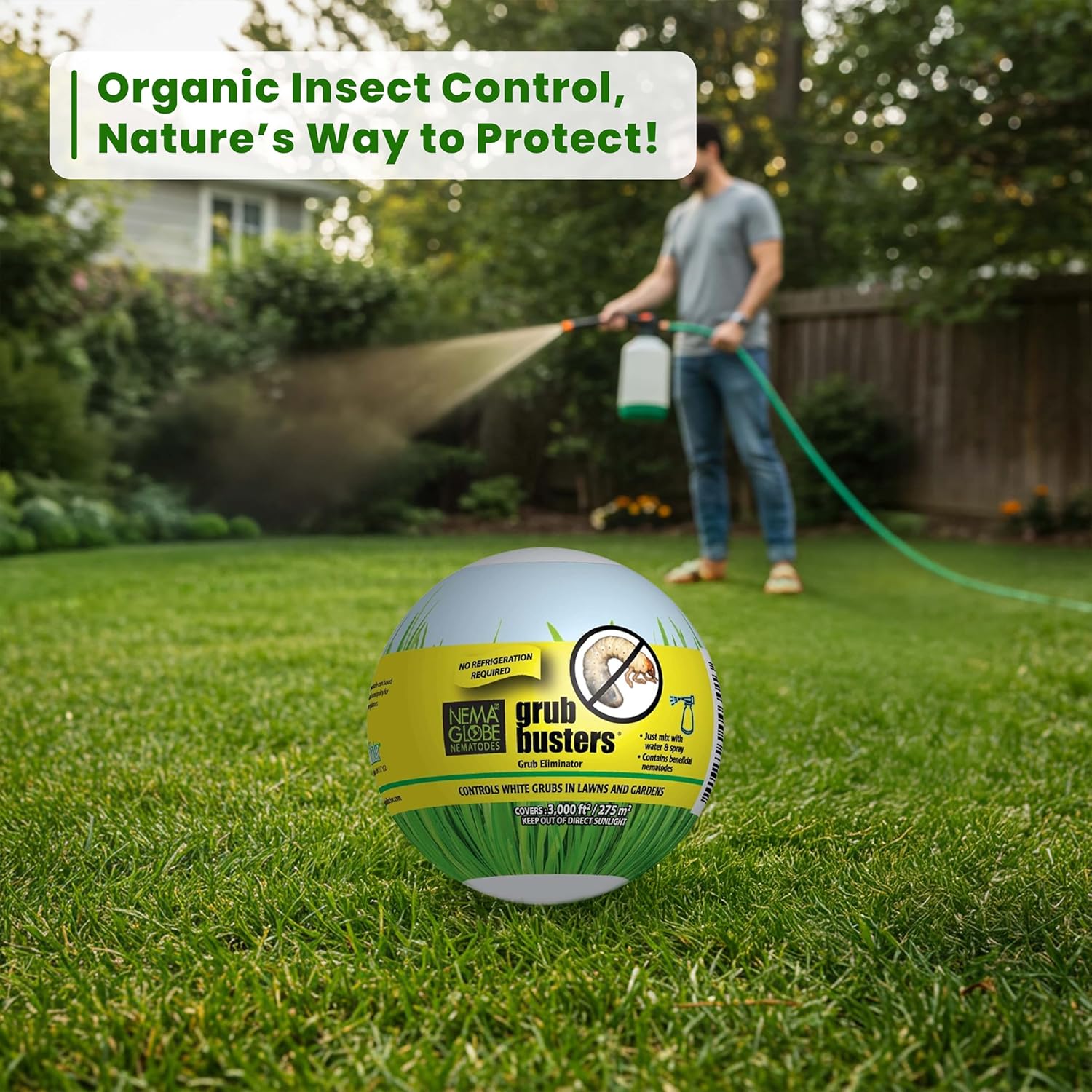 The Environmental Factor Grub Busters Beneficial Nematodes for Lawn & Garden – Natural Treatment for White Grubs, Japanese Beetles, Billbugs, Chafer, Flea Larvae & More – Covers 3,000 ft