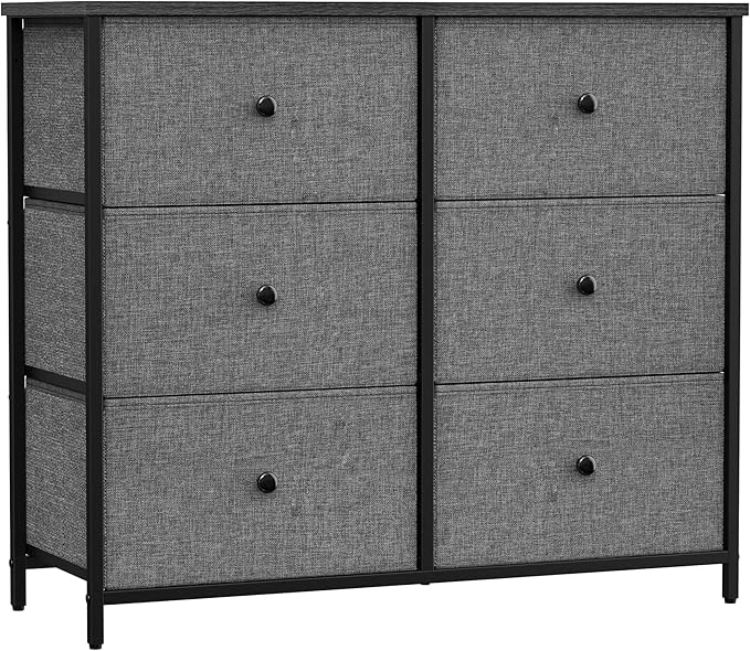 SONGMICS Dresser for Bedroom, Chest of Drawers, 6 Drawer Dresser