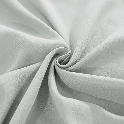 Miniatura 7 de HOMBYS Funda de edredón tamaño King de gran tamaño de 120 x 120 pulgadas, funda de edredón de microfibra ultra suave gris claro para todas las