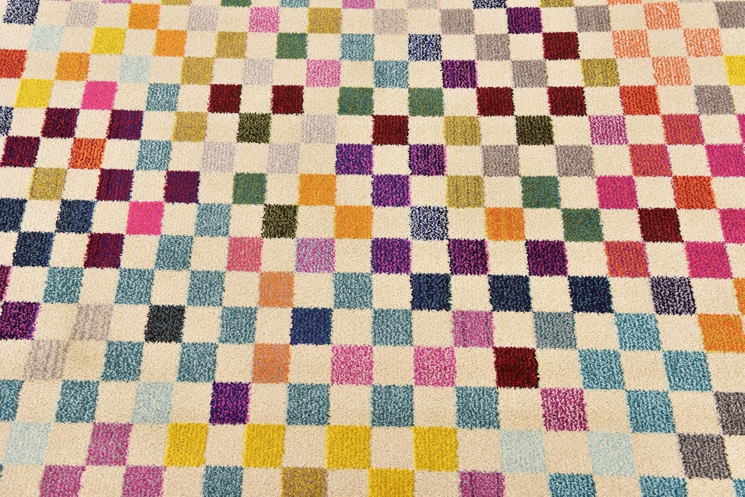 Unique Loom Chromatic Collection Modern Geometric & Vibrant Abstract Area Rug For Any Home Décor (8' 0 x 10' 0 Rectangular, Multi/ Beige)