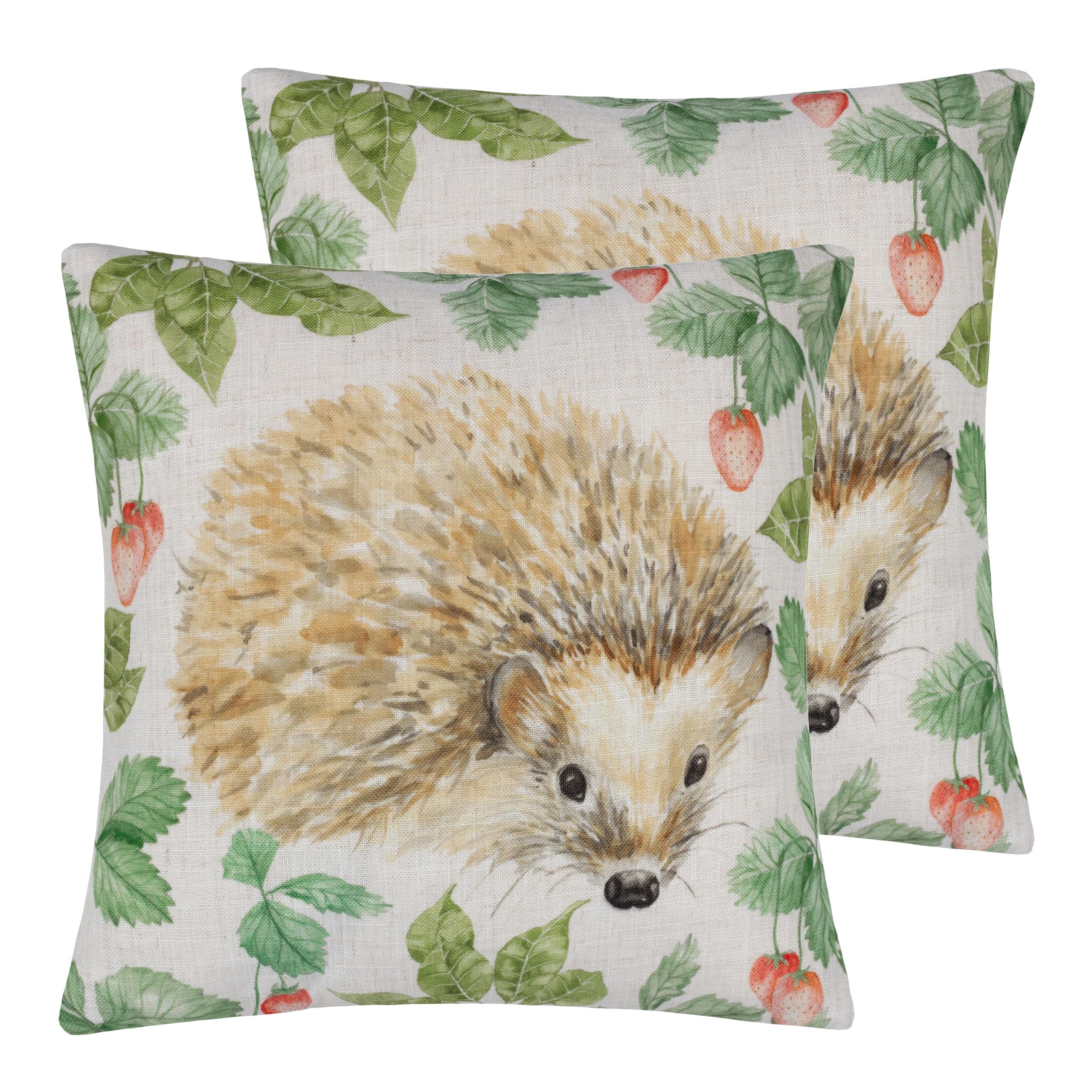Evans Lichfield Grove Hedgehog Feather Filled Cushion - Twin Pack