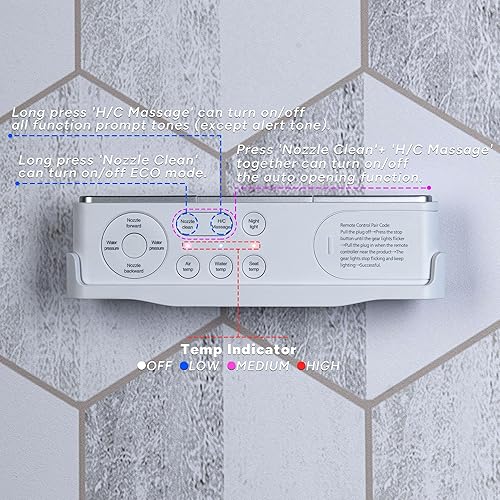 Miniatura 6 de Casta Diva Inodoro inteligente con tapa de apertura y cierre automático, asiento calentado, bidé de agua caliente, pantalla digital para control de