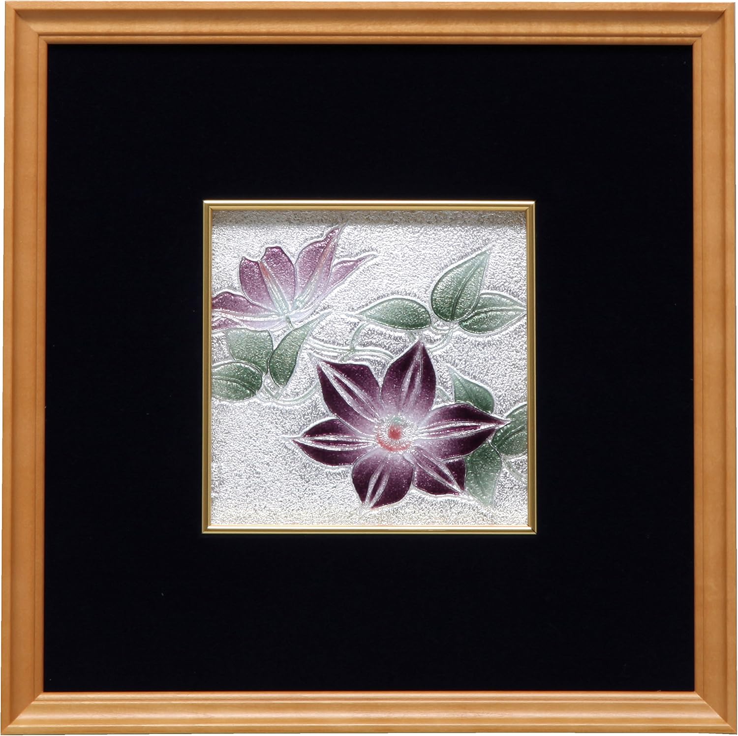 Saikosha Figurine - 10.2 x 10.2 x 1.2 inches (26 x 26 x 3 cm), Saikosha Cloisonne Frame, 44 Iron Wire